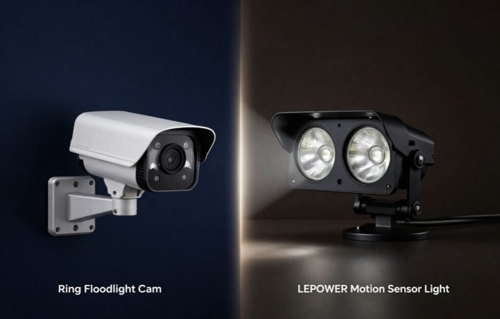 Ring Floodlight Cam vs LEPOWER Motion Sensor Light