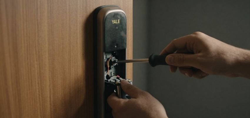 yale smart lock from door